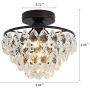 YYJLX Crystal Chandelier Lighting Mini SemI Flush Mount Ceiling Light Fixture for Hallway Bedroom Bathroom