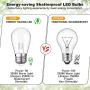 2-Pack Dimmable LED Outdoor String Lights, 48FT Shatterproof Patio Lights, Linkable Hanging Lights with Vintage Edison Bulbs, IP65 Waterproof Commercial Lights String for Backyard, Garden, Porch, Deck