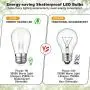 2-Pack Dimmable LED Outdoor String Lights, 48FT Shatterproof Patio Lights, Linkable Hanging Lights with Vintage Edison Bulbs, IP65 Waterproof Commercial Lights String for Backyard, Garden, Porch, Deck 2-Pack Dimmable LED Outdoor String Lights, 48FT Shatterproof Patio Lights, Linkable Hanging Lights with Vintage Edison Bulbs, IP65 Waterproof Commercial Lights String for Backyard, Garden, Porch, Deck