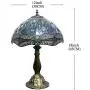 Tiffany Lamp W12H18 Inch Tall Sea Blue Stained Glass Dragonfly Crystal Style Shade Accent Antique Bedside End Table Desk Reading Light S147 WERFACTORY Lamps Living Room Bedroom Study Art Crafts Gifts