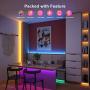 Led Lights Strip for Bedroom 65.6ft 20M RGB Christmas Neon Color Changing Room Wall Rope Lights Bluetooth with Remote Luces Led para Decoracion Habitacion