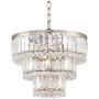 Magnificence Satin Nickel Chandelier 14 1/4'' Wide Three Tier Crystal 7-Light Fixture for Dining Room House Foyer Kitchen Island Entryway Bedroom Living Room - Vienna Full Spectrum