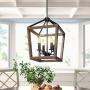 4-Light Rustic Chandelier Metal Pendant Light,Farmhouse Chandeliers,Ceiling Light Fixtures with Oil Rubbed Bronze Finish for Dining Room,Kitchen Island,Hallway and Entryway