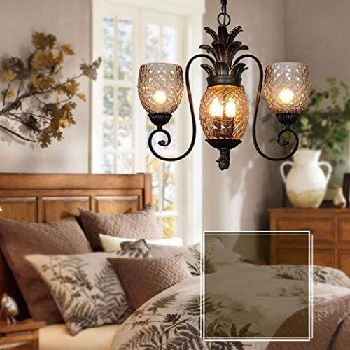 Wall lamp Pineapple Lamp American Style Chandelier Living Room Lamp Dining Room Lamp Master Bedroom Lamp Country Retro Pastoral Wrought Iron 3 Chandeliers, 5 Chandeliers, 8 Chandeliers, 9 Chandeliers