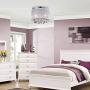 MO&OK Modern Mini Chandelier Net Yarn Drum White Crystal Ceiling Light 3 Light for Bedroom