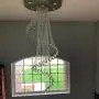 Munsinn Crystal Chandelier Modern K9 Crystal Spiral Raindrop Chandelier 7-Lights Flush Mount LED Ceiling Light Fixture Pendant Lamp for Dining Room Bathroom Bedroom Livingroom