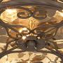 Casa Seville Rustic Outdoor Ceiling Light Fixture Dark Walnut Iron Scroll 12'' Champagne Water Glass Damp Rated for Exterior House Porch Patio Deck - John Timberland