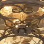 Casa Seville Rustic Outdoor Ceiling Light Fixture Dark Walnut Iron Scroll 12'' Champagne Water Glass Damp Rated for Exterior House Porch Patio Deck - John Timberland