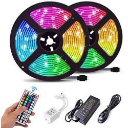 FASHURN Led Strip Lights ,32.8 Feet RGB Flexible Led Light Strips with 44Keys IR Remote 12V Power Supply,SMD5050 Color Changing Led Lights for Bedroom, Home, Indoor,Kitchen,Party Decoration
