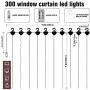 Funpeny Window Curtain String Light, 300 LED 8 Lighting Modes Fairy Lights Remote Control USB Powered, Waterproof Lights for Christmas Bedroom Party Wedding Home Garden Wall Decorations, Purple Funpeny Window Curtain String Light, 300 LED 8 Lighting Modes Fairy Lights Remote Control USB Powered, Waterproof Lights for Christmas Bedroom Party Wedding Home Garden Wall Decorations, Purple
