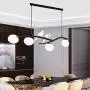 Kankanray 4-Lights Nordic Creative Chandelier Modern Resin Bird Glass Ceiling Lamp Flush Mount Lighting Fixture for Bar Dining Room Living Room Bedroom (Black)