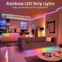 20ft Rainbow Color RGB Led Strip Light, Music Sync Dreamcolor Tape Lights, Dimmable Color Changing Flexible LED Ribbon, RF 44-Key Remote, Waterproof Rope Lighting for Bedroom Party Home Kitchen Gaming