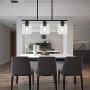 ELUZE 3 Light Farmhouse Pendant Lighting,Vintage Hanging Light with Clear Glass Shade in Black Finish for Kitchen Island Dining Room Cafe Foyer Chandelier