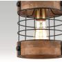 EUL Rustic Kitchen Pendant Hanging Light Wood & Metal Wire Cage Ceiling Lamp Shade Distressed Brown