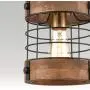 EUL Rustic Kitchen Pendant Hanging Light Wood & Metal Wire Cage Ceiling Lamp Shade Distressed Brown