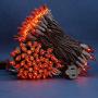 Clear Orange Incandescent Christmas Lights, 66 Ft Brown Wire 200 Mini Lights, UL Certified Holiday String Light, End to End Connectable Indoor & Outdoor Commercial Grade Lights Set (Clear Orange)