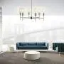 XILICON Brushed Nickel Sputnik Chandelier Mid Century Industrial Pendant Lighting 6 Lights Vintage Ceiling Light Fixture