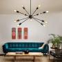 KDG Chandeliers 12-Lights Modern Chandeliers Black Sputnik Chandeliers Mid Century Pendant Lighting Ceiling Light Fixture for Kitchen Dining Room Living Room (Black 12 Light)