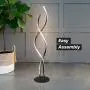 Brightech Embrace - Modern LED Spiral, 2 in 1 Lamp for Living Rooms - Contemporary Bright Lighting, Standing 40'' Tall End Table Lamp Adjustable to 66'' Floor Lamp - Dimmer Built in - Black