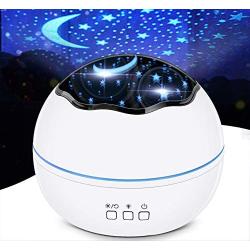 HOKEKI Night Light, Star Projector, Lights for Room, LED Light Projector for Bedroom , Bedside Lamp, 8 Lighting Modes, Adjustable Brightness, 360° Rotation, Suitable for Living Room, Party,Room