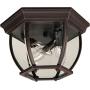 Craftmade Z433-RT Bent Glass Outdoor Flush Mount Ceiling Lighting, 3-Light 180 Watts (11''W x 7''H), Rust