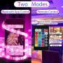 LED Strip Lights, PATIOPTION 16.4ft Waterproof Bluetooth Phone Controller RGB 5050 LED Tape Lights, Music Sync Color Changing LED Strip Lights with Remote for Bedroom, Home Decor, Cabinet, TV, Party