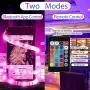 LED Strip Lights, PATIOPTION 16.4ft Waterproof Bluetooth Phone Controller RGB 5050 LED Tape Lights, Music Sync Color Changing LED Strip Lights with Remote for Bedroom, Home Decor, Cabinet, TV, Party