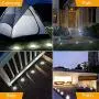 Biling Solar Disk Lights Outdoor, 8 LED Bulbs Solar Ground Lights Outdoor Waterproof for Garden Yard Patio Pathway Lawn Driveway - White (12 Pack)