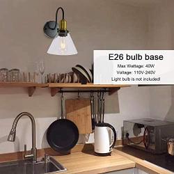 Lucidce Sconces Wall Lighting Industrial Vintage Bathroom Lighting Fixtures Over Mirror 1 Light Matt Black and Brushed Brass Rustic Single Wall Lamp for Dining Room Bedroom