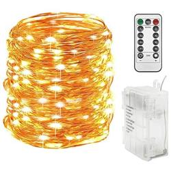 Twinkle Star 300 LED 99 FT Copper Wire String Lights Battery Operated 8 Modes with Remote, Waterproof Fairy String Lights for Indoor Outdoor Home Wedding Party Decoration, Warm White