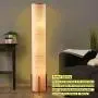 Floor Lamp, Amumo 52'' Gothic LED Modern Gray Floor Lamp for Living Room Decorative Elegant Design Tall Contemporary Column Soft Light Floor Lamp for Bedroom Office with Fabric Shade & 2 Light Warm 9W