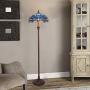 Tiffany Floor Lamp, Capulina Handcrafted Stained Glass Lamp, Beautiful Dragonfly Style Tiffany Pole Lamp, Stained Glass Floor Lamps, Stained Glass Floor Lamp (Tall: 66 x H18 inches)