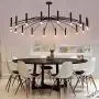 CNCEST Modern Black Metal Branch Chandelier 18 Lights Retro Metal Pendant Light Nordic Ceiling Lamp Fixtures for Dining Room Kitchen Living Room Bedroom