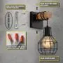 Lightess Black Wall Sconces, Vintage Cage Wall Mount Light Fixture Industrial Farmhouse Lighting for Living Room Kitchen, C71Y215