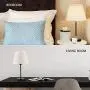 Bedside Table Lamps Set of 2, Modern Lamps Small Desk Lamps for Bedroom, Living Room with Ivory White Barrel Fabric Shade & Metal Base ( Without Bulb )