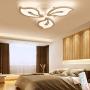 LAKIQ Modern LED Ceiling Light with Remote Flush Mount Multi Lights Acrylic Dimmable Close to Ceiling Chandelier Lighting Fixture for Living Room Bedroom Dining Room (3 Lights, Stepless Dimming)