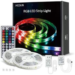 LED Strip Lights, MESUN 32.8ft 10m RGB Light Strip Kits with Remote for Room, Ceiling, Bedroom, TV, Kitchen, Desk, Color Changing Led Strip Bright SMD5050 with 3M Adhesive and Clips