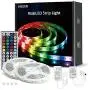 LED Strip Lights, MESUN 32.8ft 10m RGB Light Strip Kits with Remote for Room, Ceiling, Bedroom, TV, Kitchen, Desk, Color Changing Led Strip Bright SMD5050 with 3M Adhesive and Clips