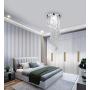 Chrome Crystal Chandeliers LED Light, Yosoan K9 E14 Crystal Ceiling Light with Clear and Angular Hanging Fixture for Living Rooms, Dining Rooms, Bedrooms, Kids Room, Bar, Kitchen Hallways