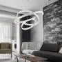 LED Chandeliers - BAYCHEER Modern Foyer Circular Pendant Lights Adjustable Hanging Ceiling Lights Fixtures Contemporary 3 Rings Lighting Dining Room Living Room Natural Light in White