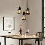 BRIVOLART Industrial 3-Light Pendant Light Black Finished Ceiling Wall Light Glass E26 Base Edison Island Light Chandelier(Exclude Bulbs)