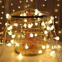 Christmas Lights for Bedroom, Globe String Lights 19.6 ft 40 LED Fairy Lights Battery Operated for Garden Wedding Party Decor Indoor Outdoor Ball String Lights, Warm White