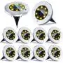 Solar Ground Lights - 10 Packs 8 LED Outdoor Solar Disk Lights Waterproof In-Ground Garden Sidewalk Lights Solar Powered Landscape Lighting for Lawn Patio Pathway Yard Deck Walkway (Warm White) Solar Ground Lights - 10 Packs 8 LED Outdoor Solar Disk Lights Waterproof In-Ground Garden Sidewalk Lights Solar Powered Landscape Lighting for Lawn Patio Pathway Yard Deck Walkway (Warm White)