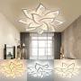 RibasuBB LED Ceiling Light Dimmable Chandelier Flower Metal Acrylic Ceiling Lamp Fixture for Dining Room Bedroom Cafe Bar Corridor Hallway Entryway Passway Decoration (Dimmable-60W+12 Head)
