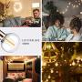 LED String Lights Indoor G50 24ft with 20 Bulbs Weatherproof Lights for Bedroom Living Room Transformer Extension, Spare Filament, Infrared Remote Control L.A.NOVA