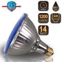 7Pandas Indoor/Outdoor 14W LED PAR38 W/Blue Light, Waterproof Flood Light Bulb, Glass Body, 90W Halogen Equivalent, 1200 LM, ETL Listed, Pack of 4