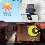 Solar Security Light Outdoor LED Motion Sensor Lights, Motion Detector Lights Solar Powered Flood Light, 2 Head IP65 Waterproof Adjustable Wall Lights for Garage, Porch, Pathway - Warm White+White