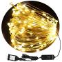 Bright Zeal 33 Ft 100 LED Warm White String Lights Plug in Fairy Lights with Timer - Silver Wire Fairy Lights Plug in String Lights for Valentines Day Decor- Fairy Lights Silver Wire Outdoor