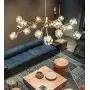 Modern Sputnik Chandeliers Crystal Pendant Light with 18 Lights Contemporary Branch Chandeliers Gold Ceiling Light Fixtures for Living Room Bar Shop