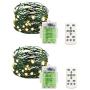 2Pcs LED Fairy String Lights 16.4ft 50LEDs with Remote & 8Modes, Waterproof Decorative Lights for Bedroom, Patio, Parties (Green Copper Wire, Warm White)